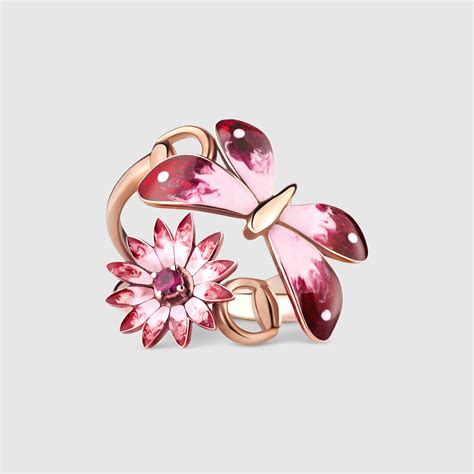 gucci enamel flower ring|Gucci floral ring.